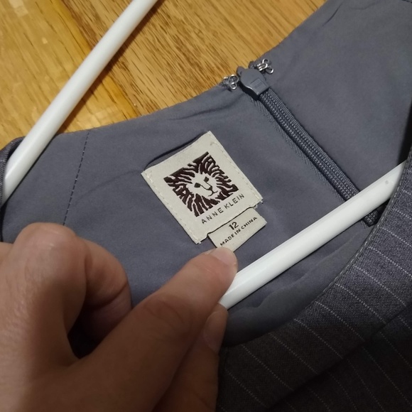 Anne Klein Gray Pinstripe A-Line Women's Dress 12 - Picture 4 of 8